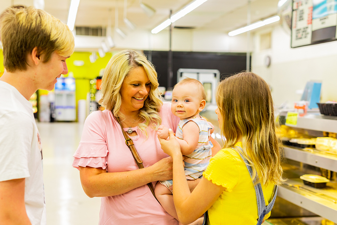 Family at Murphy's Grocery Store