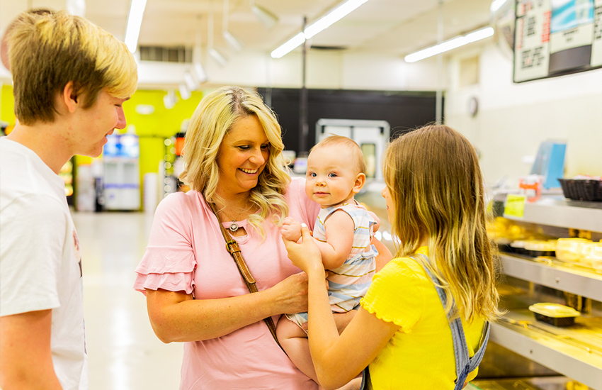 Family at Murphy's Grocery Store